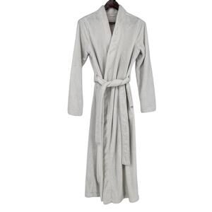 UGG Fleece Robe Womens Large White Plush Belted Long Bathrobe Lounge Cozy